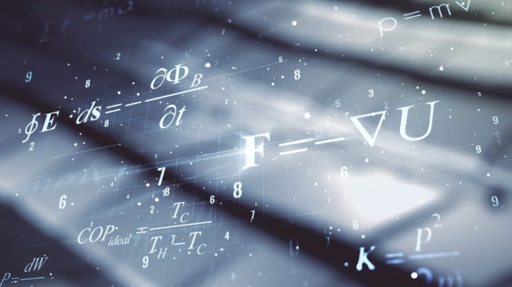 Physics formulas and symbols float across a dark background that highlights how learning methods support real problem solving